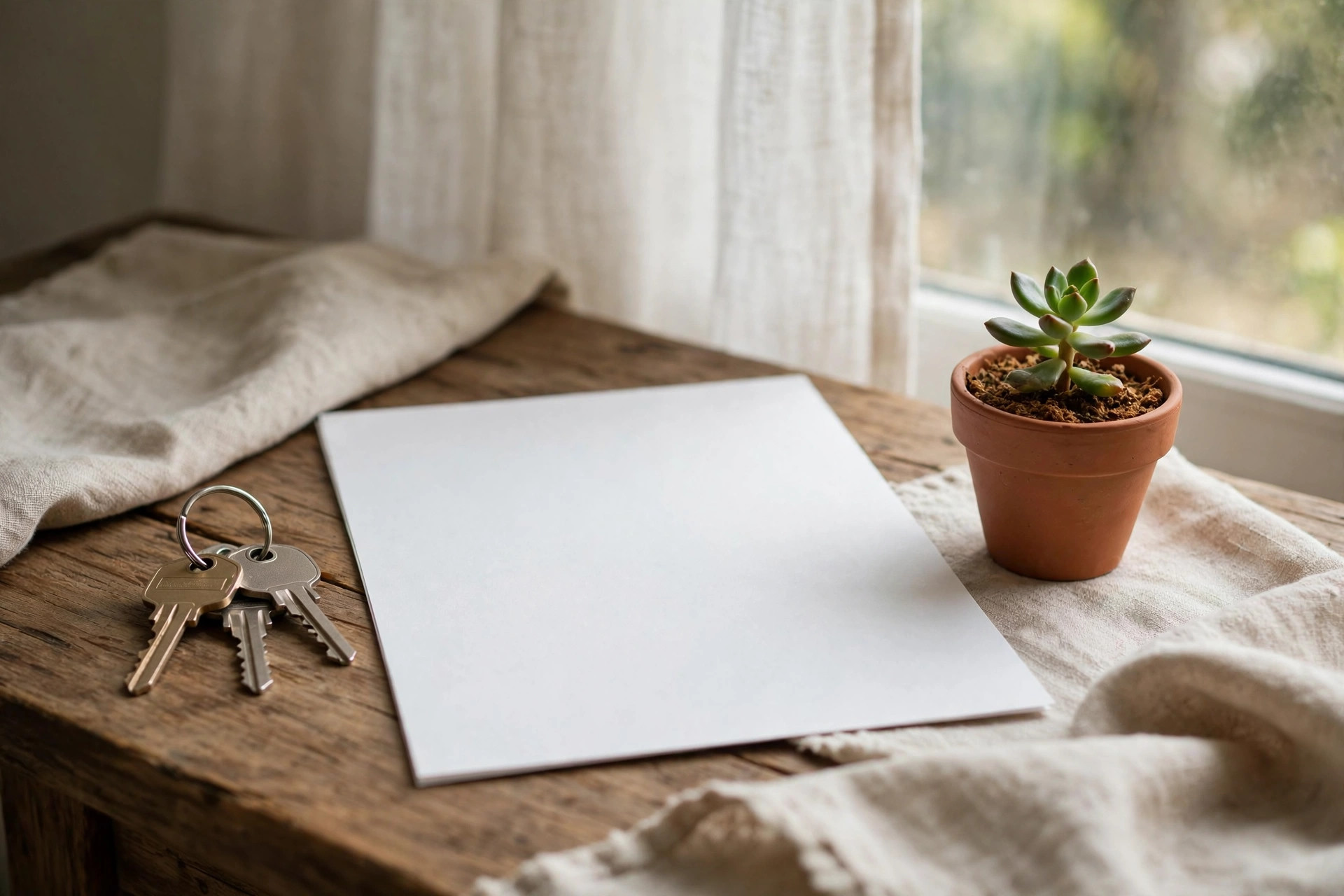 Home-sale documents and paperwork on a desk